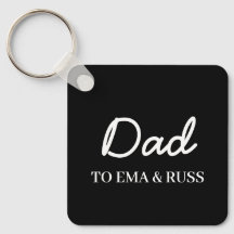 Papa | Personalisiertes schwarzes Schlüsselanhänge