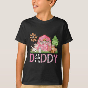 Papa Pink Bauernhof-Tier-Geburtstag Kinder passend T-Shirt
