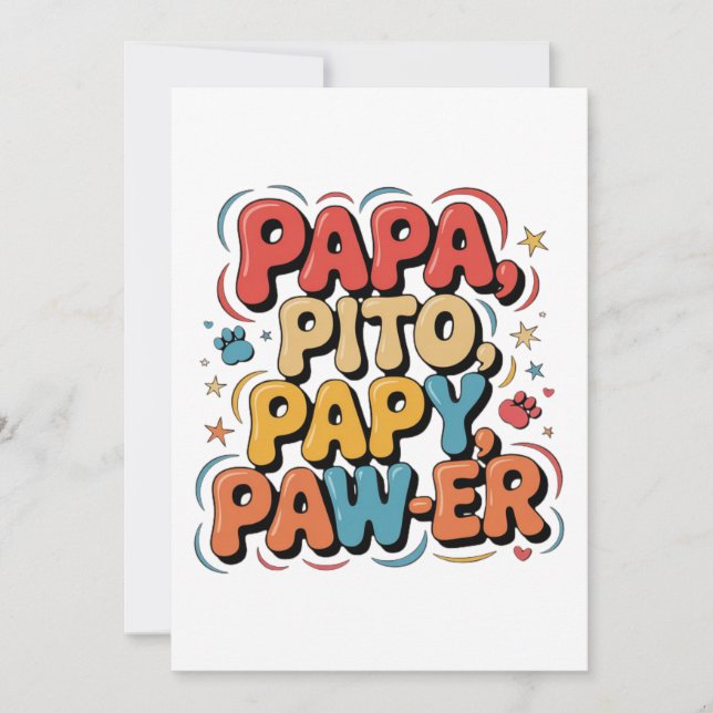 Papa Pito Pappy Pawer Dankeskarte (Vorderseite)