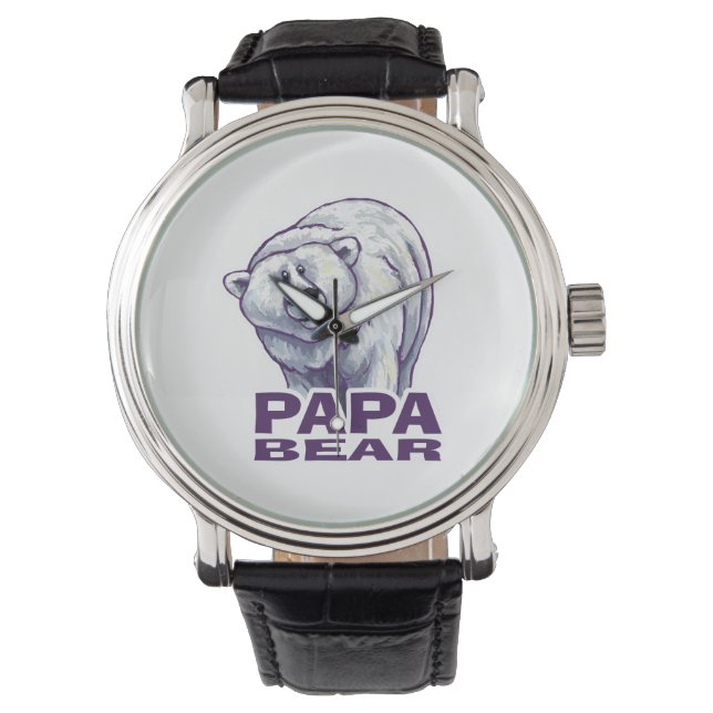 Papa Polar Bear Armbanduhr (Vorderseite)