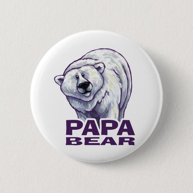 Papa Polar Bear Button (Vorderseite)