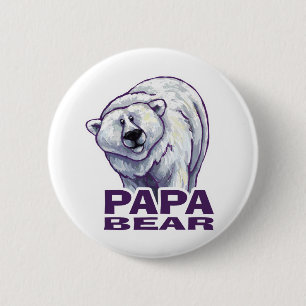 Papa Polar Bear Button