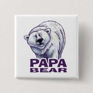 Papa Polar Bear Button