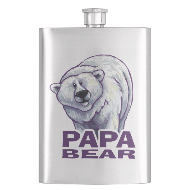 Papa Polar Bear Flachmann (Vorderseite)