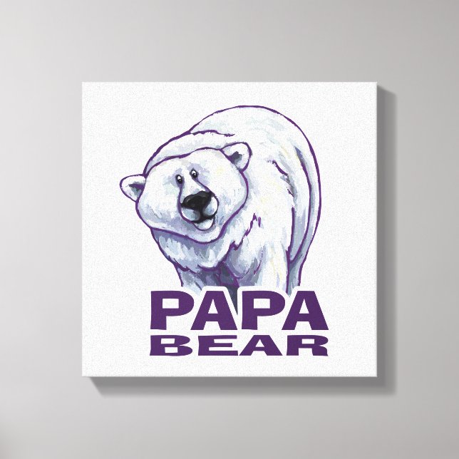 Papa Polar Bear Leinwanddruck (Vorderseite)