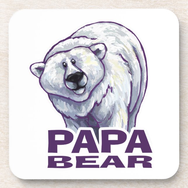 Papa Polar Bear Untersetzer (Vorderseite)