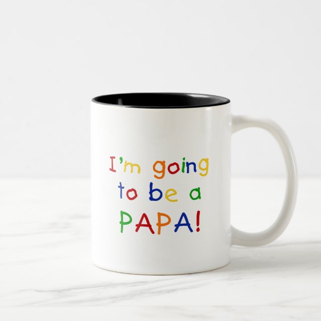 Papa - Primärfarben Zweifarbige Tasse (Rechts)