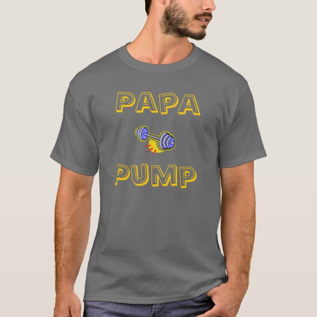 Papa-Pumpe Weightlifting T-Shirt (Vorderseite)