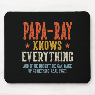 Papa-ray weiß alles Vater-Tag Retro Mousepad