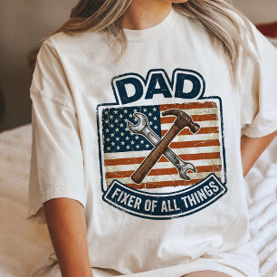 Papa Repariert Alle Amerikanischen Flaggen-Werkzeu Tri-Blend Shirt