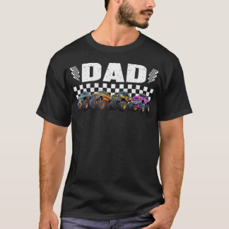 Papa Retro-Monstertruck-Familien-Crew-Geburtstag T-Shirt