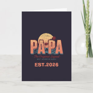 PAPA Retro Vintage Sommer Sonnenuntergang Grußkart Karte