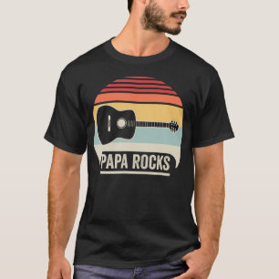 Papa Rocks Gitarrenmusik Retro-Stil Grafik T-Shirt