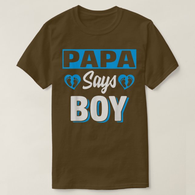 Papa sagt Boy Niedlich Gender Reveal Team Blue Bab T-Shirt (Design vorne)