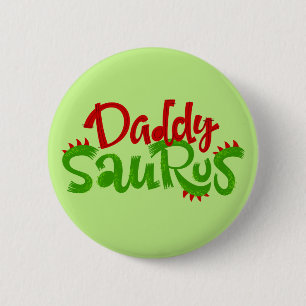 Papa Saurus Dinosaur Button