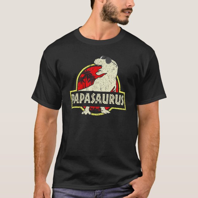 Papa Saurus Dinosaur Papasaurus Rex Family Matchin T-Shirt (Vorderseite)