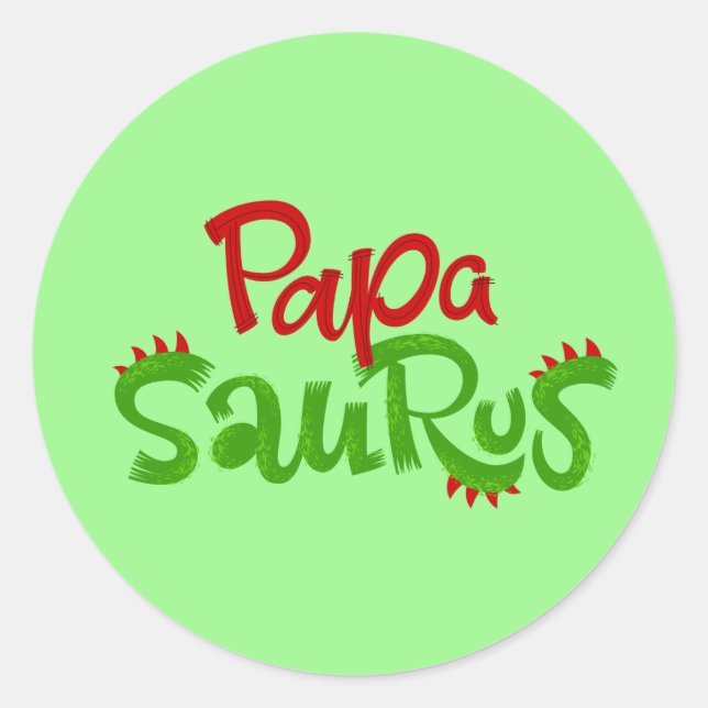 Papa Saurus Graphic Runder Aufkleber (Vorderseite)
