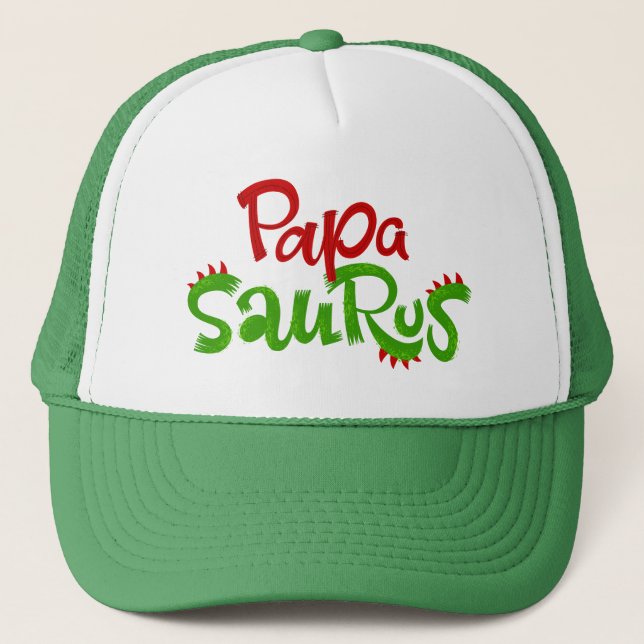 Papa Saurus Graphic Truckerkappe (Vorderseite)