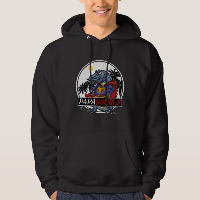 Papa Saurus Papa Dinosaurier Hoodie (Vorderseite)