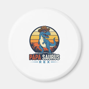 Papa Saurus Rex Cowboy Dinosaur Vintage Shirt_1 Magnet