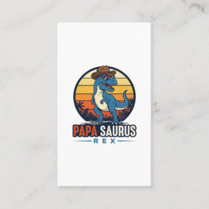 Papa Saurus Rex Cowboy Dinosaur Vintage-Shirt_1 Visitenkarte