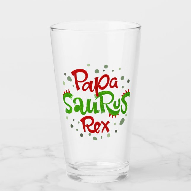 Papa Saurus Rex Glas (Vorderseite)
