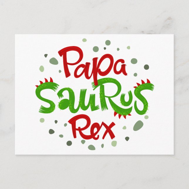 Papa Saurus Rex Graphic Postkarte (Vorderseite)