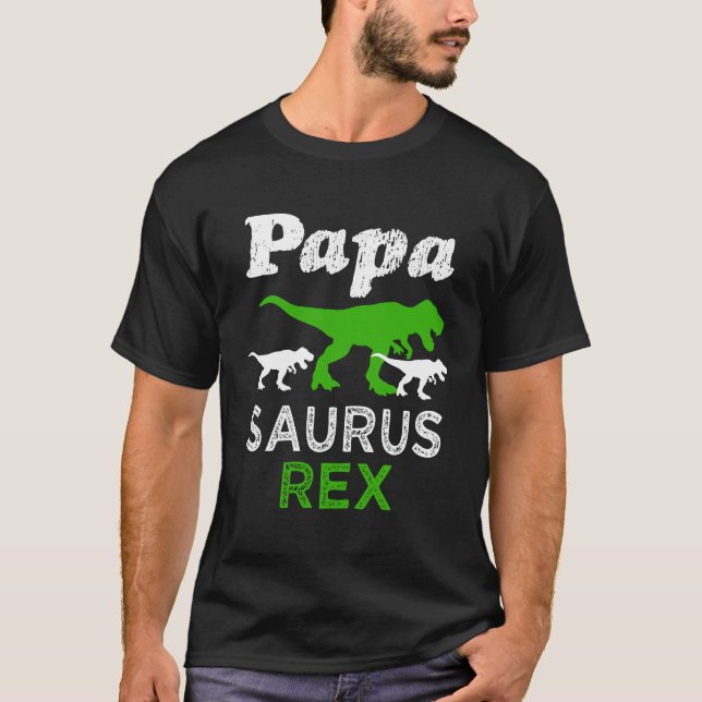 Papa Saurus Rex lustiger der Großvater-T - Shirt (Vorderseite)