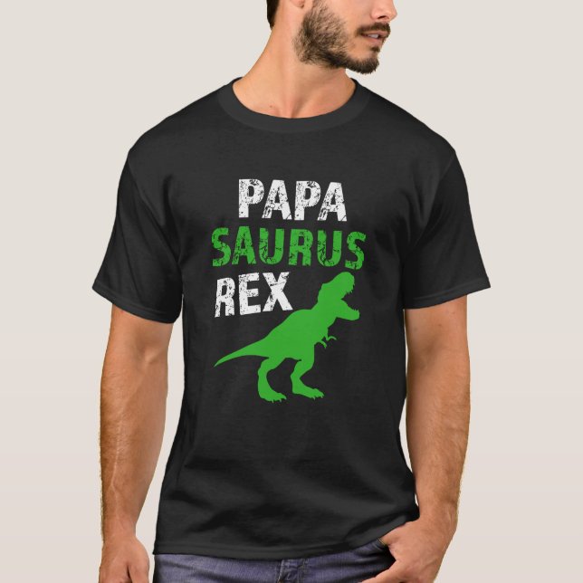 Papa Saurus Rex lustiges der Dino-T-Shirt der T-Shirt (Vorderseite)