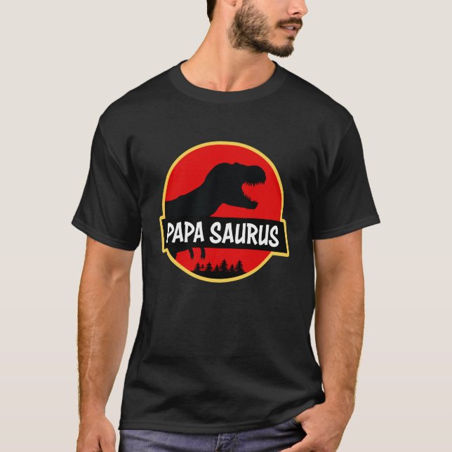 Papa Saurus Shirt-lustiges zusammenpassendes T-Shirt (Vorderseite)