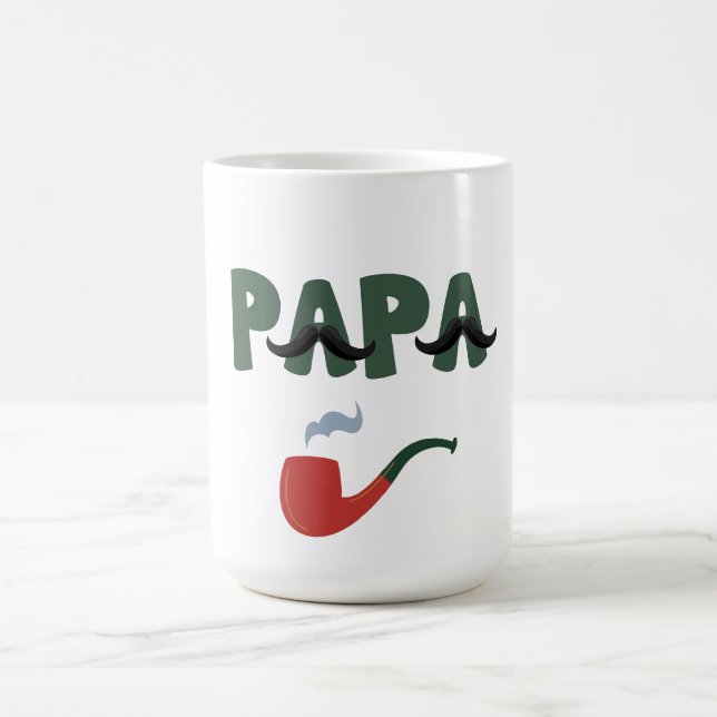 Papa Schnurrbart Vater Tag weiß  Kaffeetasse (Mittel)