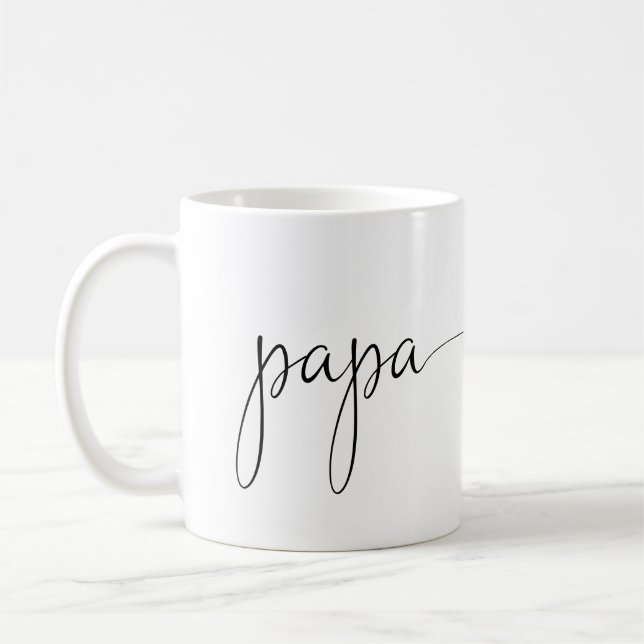 Papa Script Heart | Vater Geschenk Einfach Persona Kaffeetasse (Links)