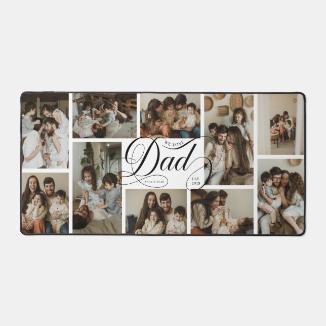 Papa-Script-Typografie 10-Foto-Collage Schreibtischunterlage (Vorderseite)