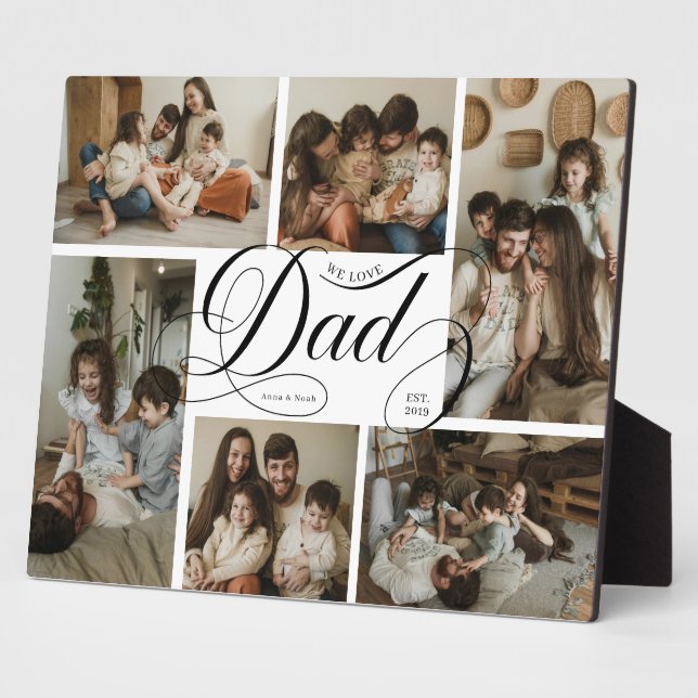Papa-Script-Typografie 6-Foto-Collage Fotoplatte (Seite)