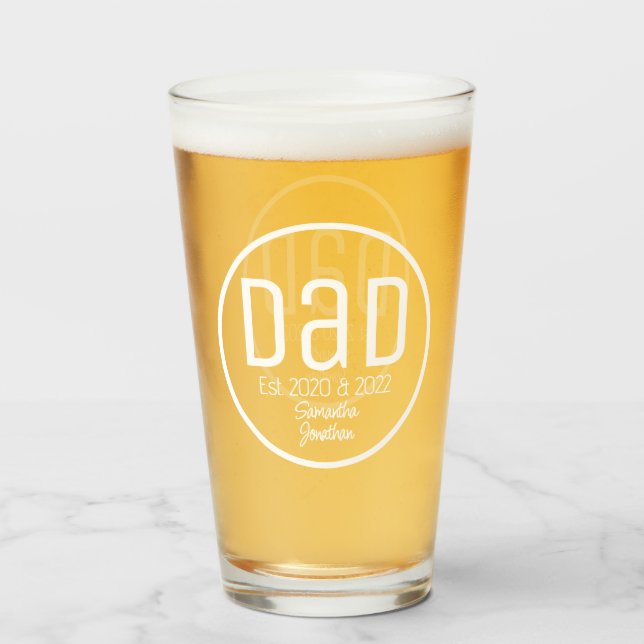 Papa seit. Moderne, einfache und fette Kindernamen Glas (Vorne (Gefüllt))