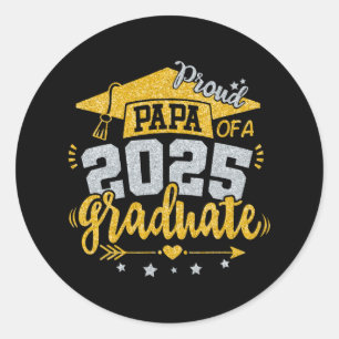 Papa Senior 2025 Proud Papa of a Cl of 2025 Gradua Runder Aufkleber