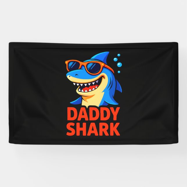 Papa Shark Vatertag Geschenke Banner (Horizontal)