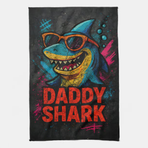 Papa Shark Vatertag Geschenke Geschirrtuch