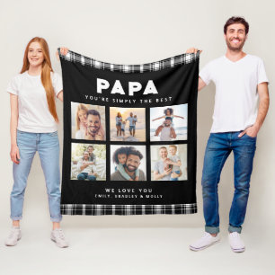 Papa Simply The Best Fotocollage-Geschenk Fleecedecke