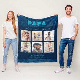 Papa Six Foto Persönliches Erinnerungs-Geschenk Fleecedecke