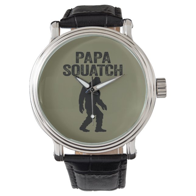 Papa Squatch Funny Bigfoot - Vatertag Geschenk Armbanduhr (Vorderseite)