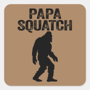 Papa Squatch Funny Bigfoot - Vatertag Geschenk Quadratischer Aufkleber