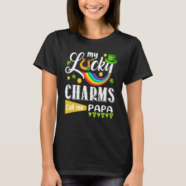 Papa St Patricks Day Kleeblatt T-Shirt (Vorderseite)