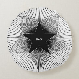 Papa strahlt groovy vintage retro Vibes Geburtstag Rundes Kissen