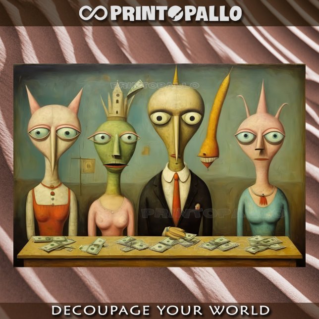 Papa, Surrealist. Nur Geld am Ende. Seidenpapier (Von Creator hochgeladen)