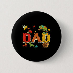 Papa Süßer Insektenliebhaber Floral Leopard Biene  Button