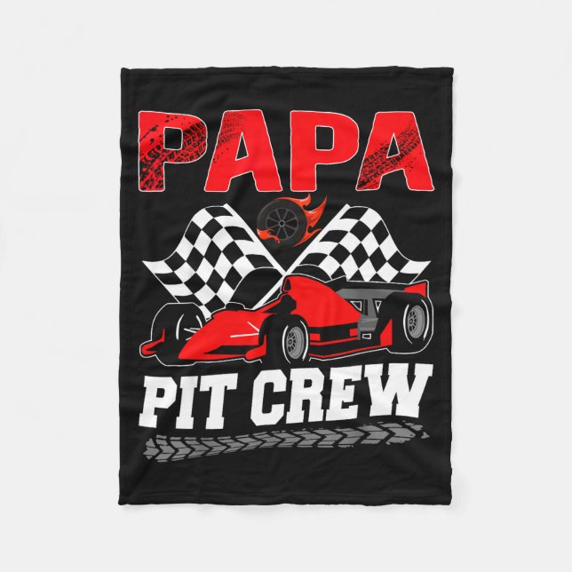 Papa T Crew Racing Family Race Car Birthday Boy  Fleecedecke (Vorderseite)