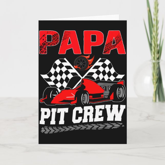 Papa T Crew Racing Family Race Car Birthday Boy  Karte (Vorderseite)