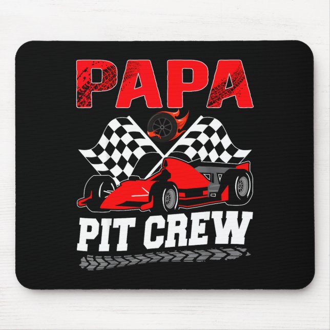 Papa T Crew Racing Family Race Car Birthday Boy  Mousepad (Vorne)