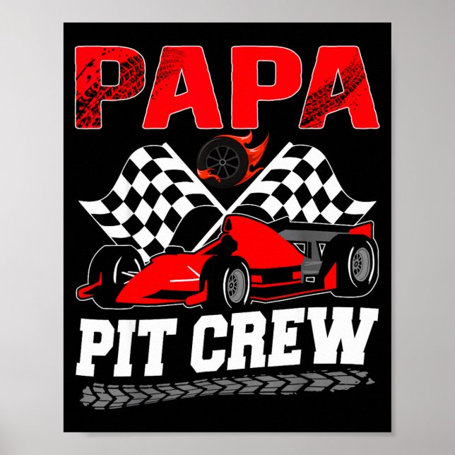 Papa T Crew Racing Family Race Car Birthday Boy  Poster (Vorne)